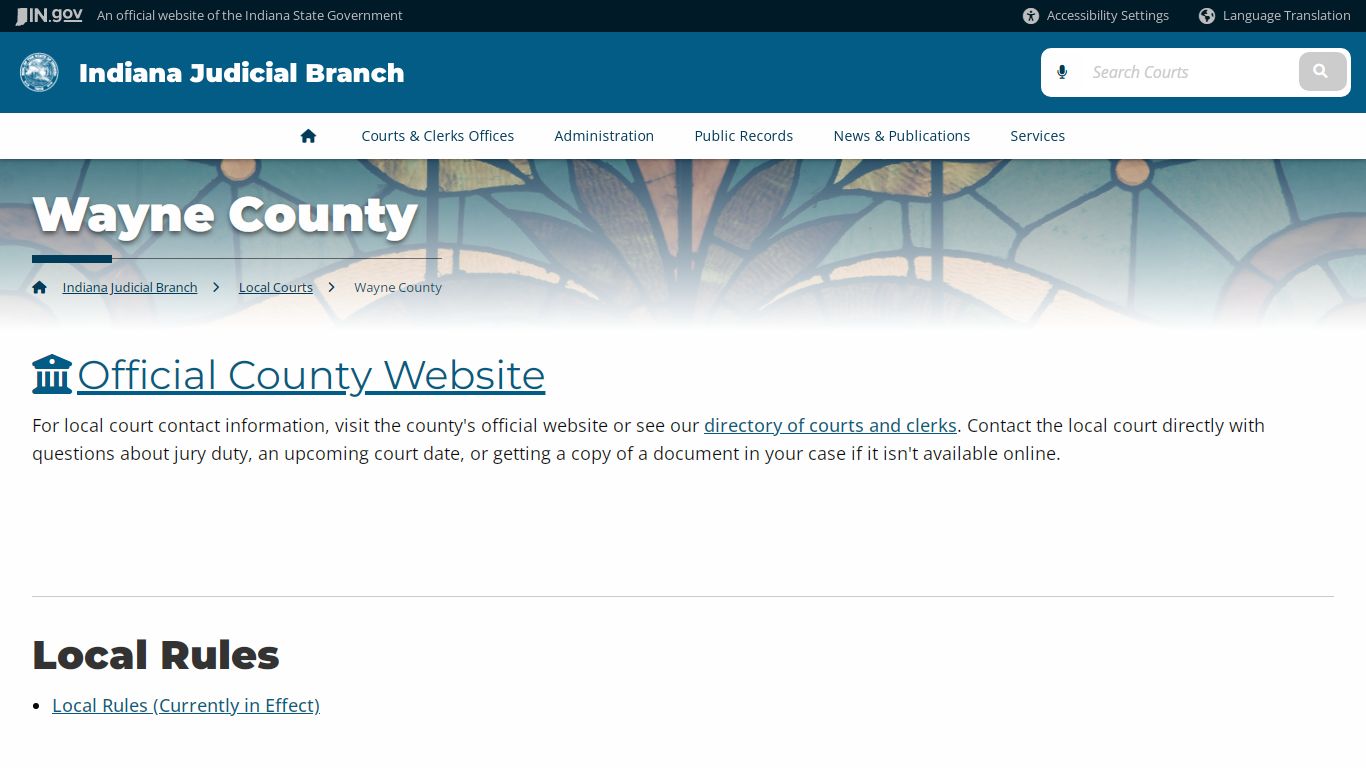 Indiana Judicial Branch: Wayne County - IN.gov