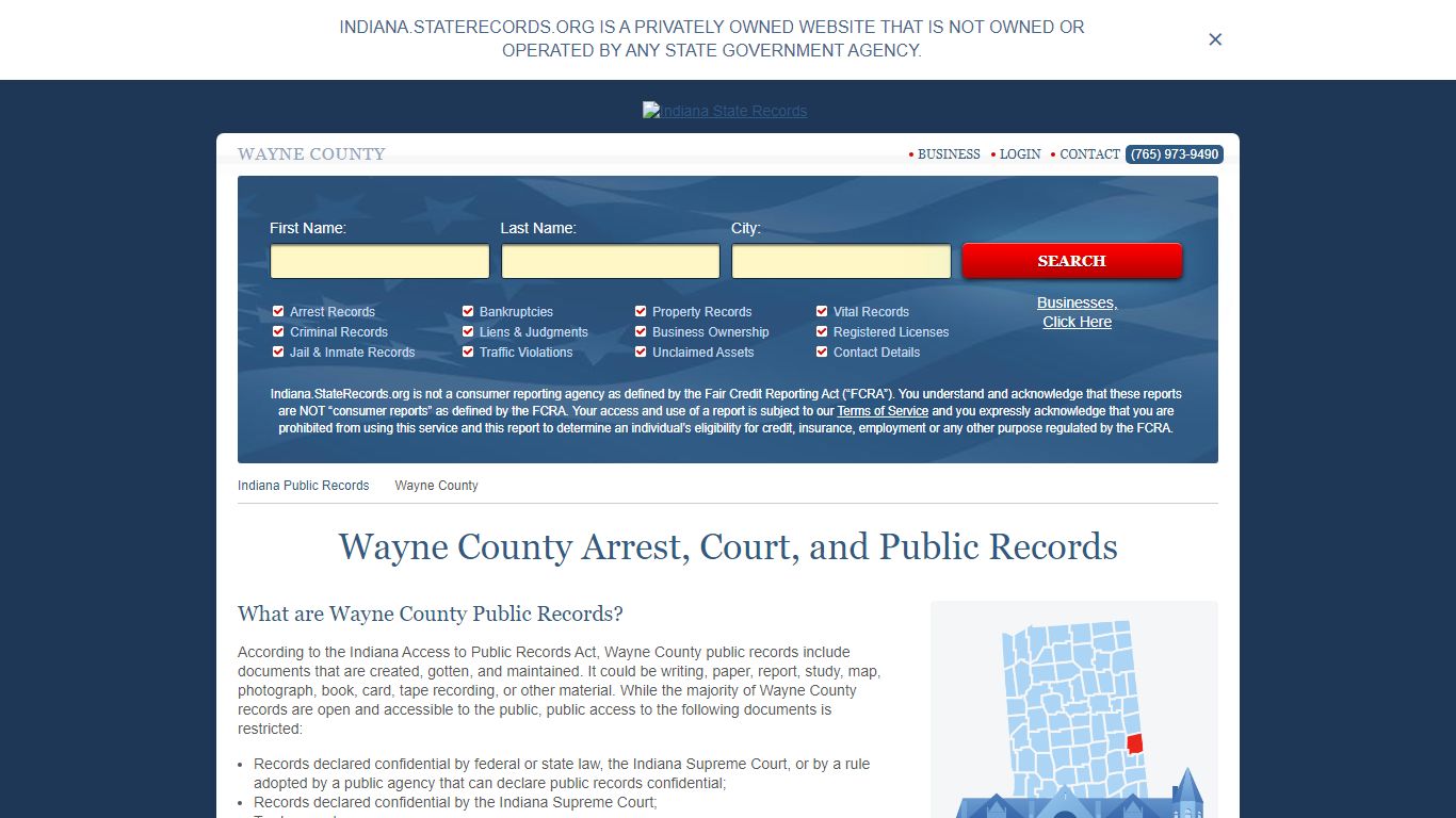 Wayne County Arrest, Court, and Public Records